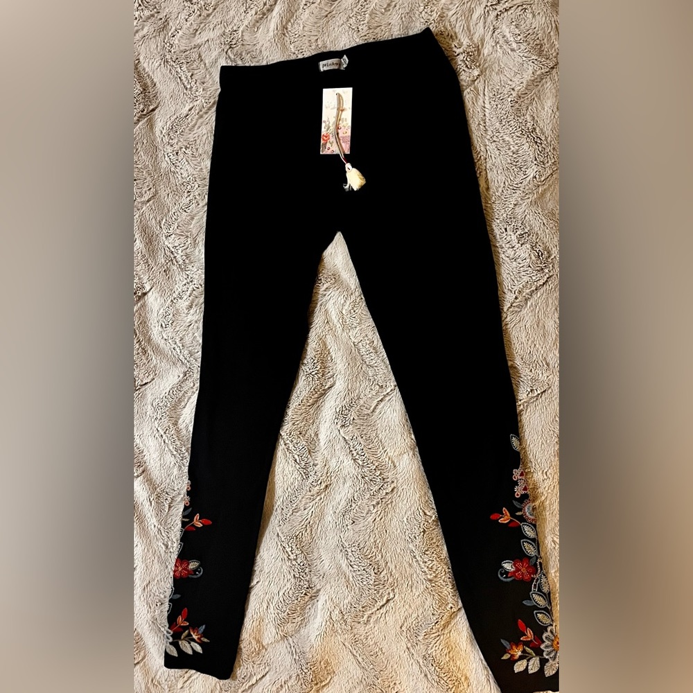 Johnny Was Black Maisie Leggings, Size XS